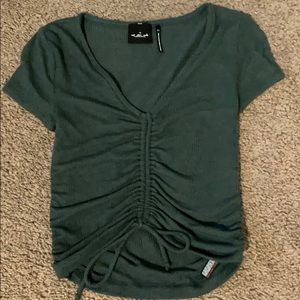 Urban outfitters cinched green crop top